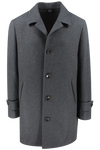 Cappotto trench in lana grigio scuro