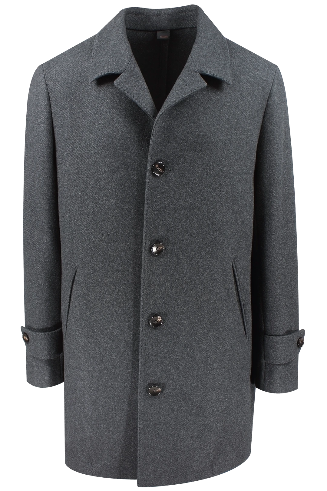 Cappotto trench in lana grigio scuro