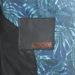 Giacca doppiopetto in cotone blu floreale brand