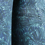 Giacca doppiopetto in cotone blu floreale tasca