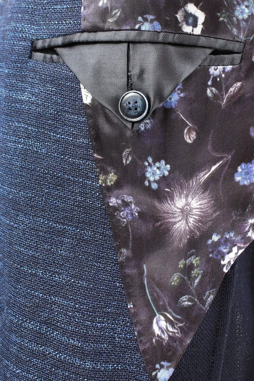 Giacca doppiopetto in fresco lana blu tasca interna