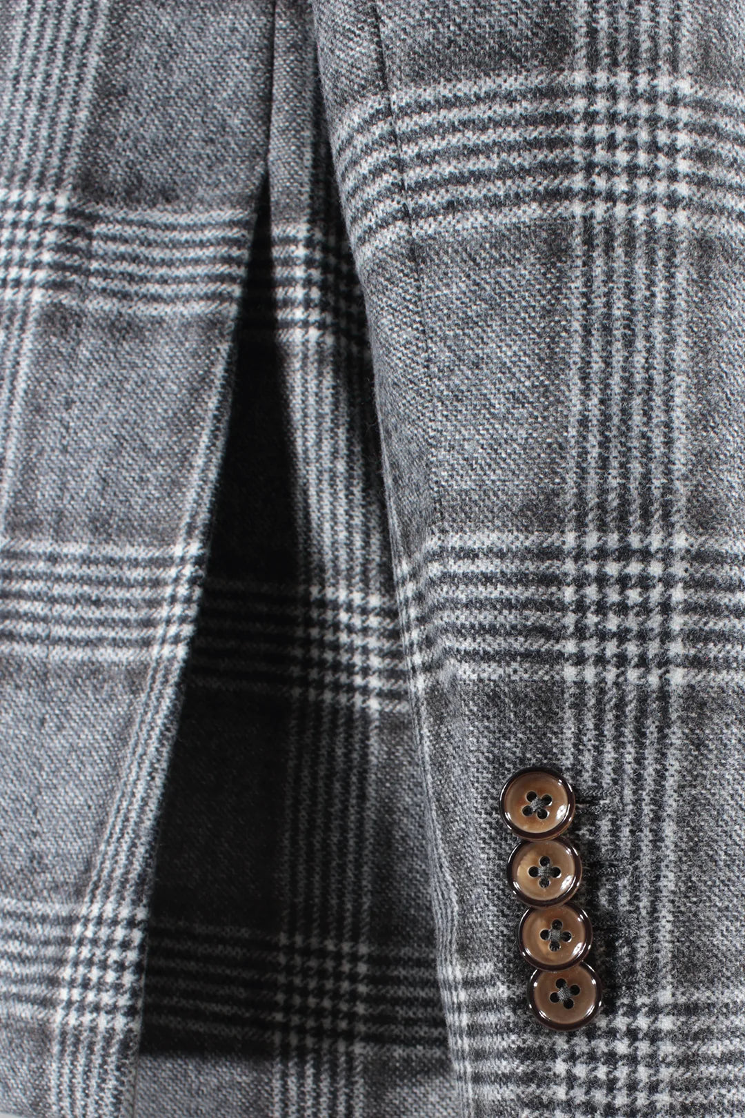 Giacca doppiopetto in lana Principe di Galles manica