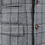 Giacca doppiopetto in lana Principe di Galles tasca