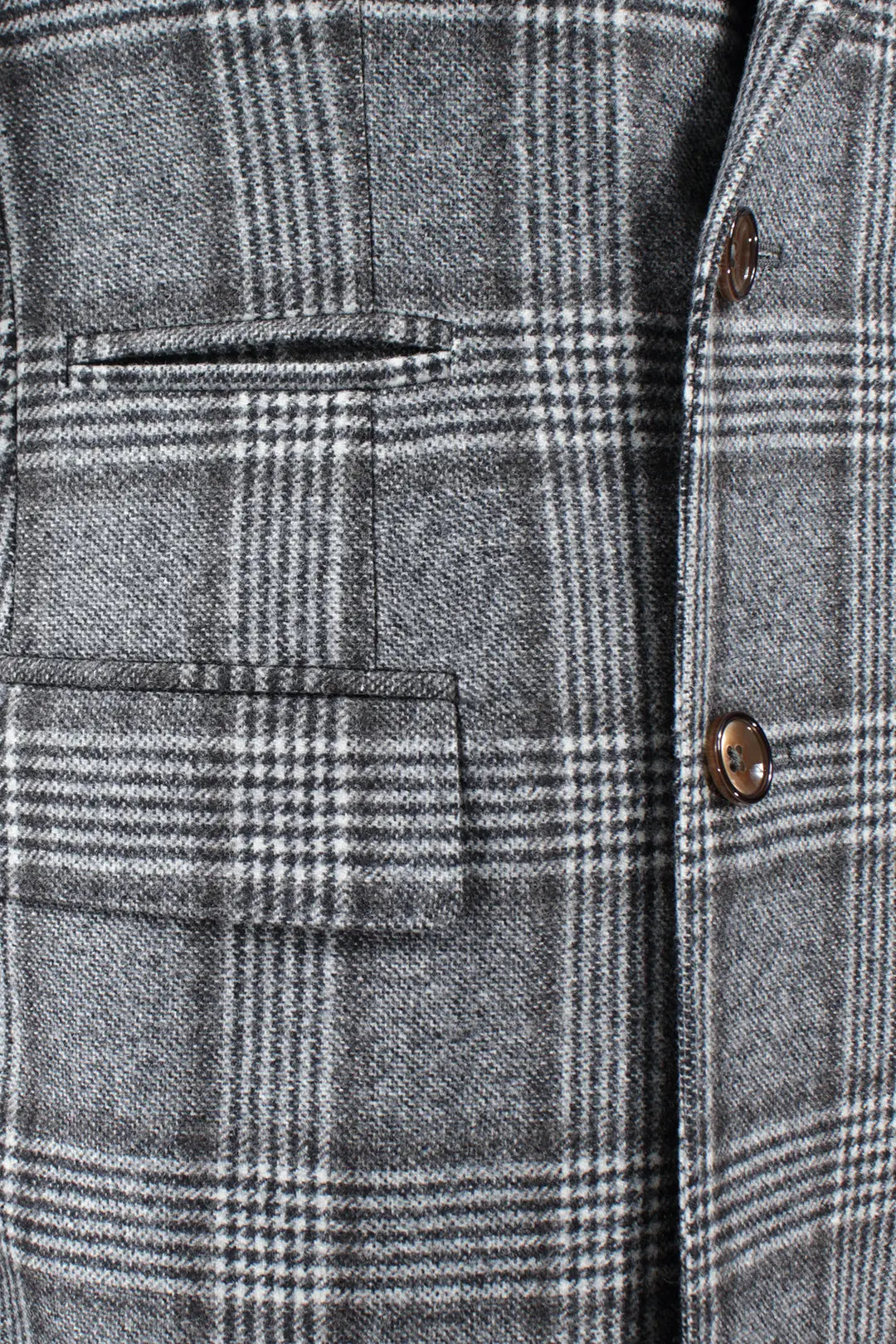 Giacca doppiopetto in lana Principe di Galles tasca