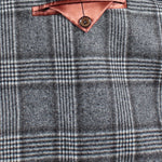 Giacca doppiopetto in lana Principe di Galles taschino