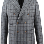 Giacca doppiopetto in lana Principe di Galles