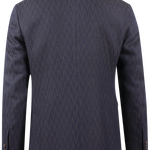 Giacca doppiopetto in lana chevron blu retro