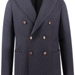Giacca doppiopetto in lana chevron blu