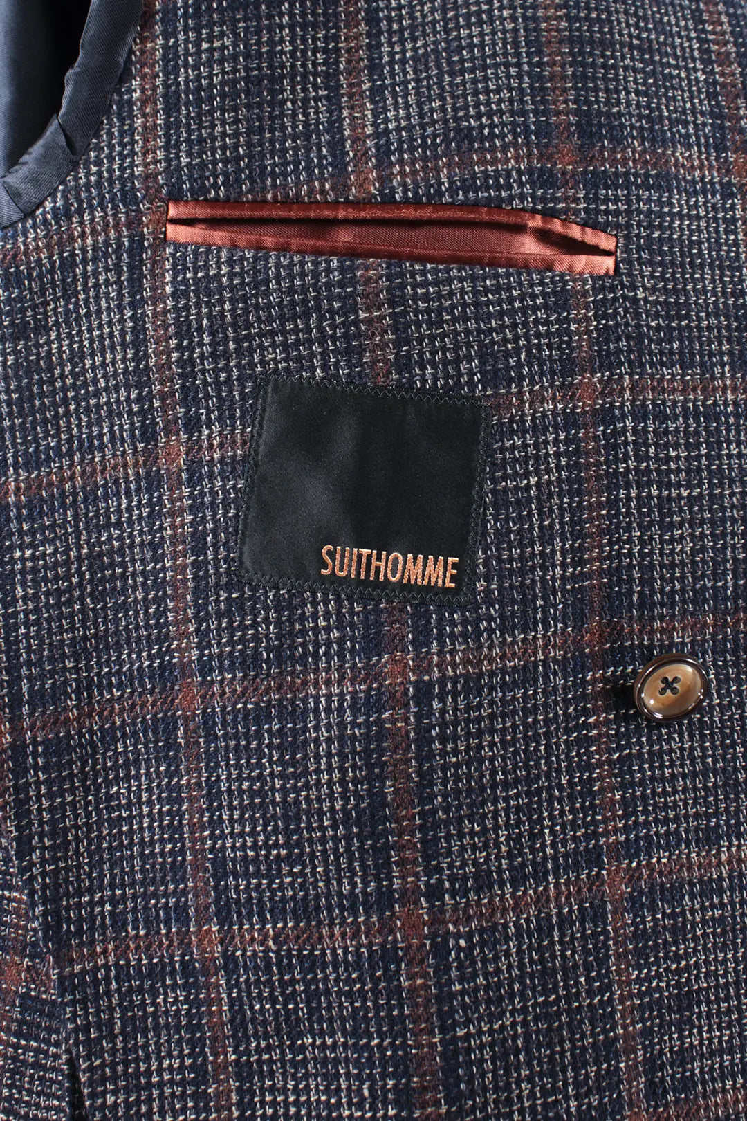 Giacca doppiopetto in lana e cotone a quadri brand