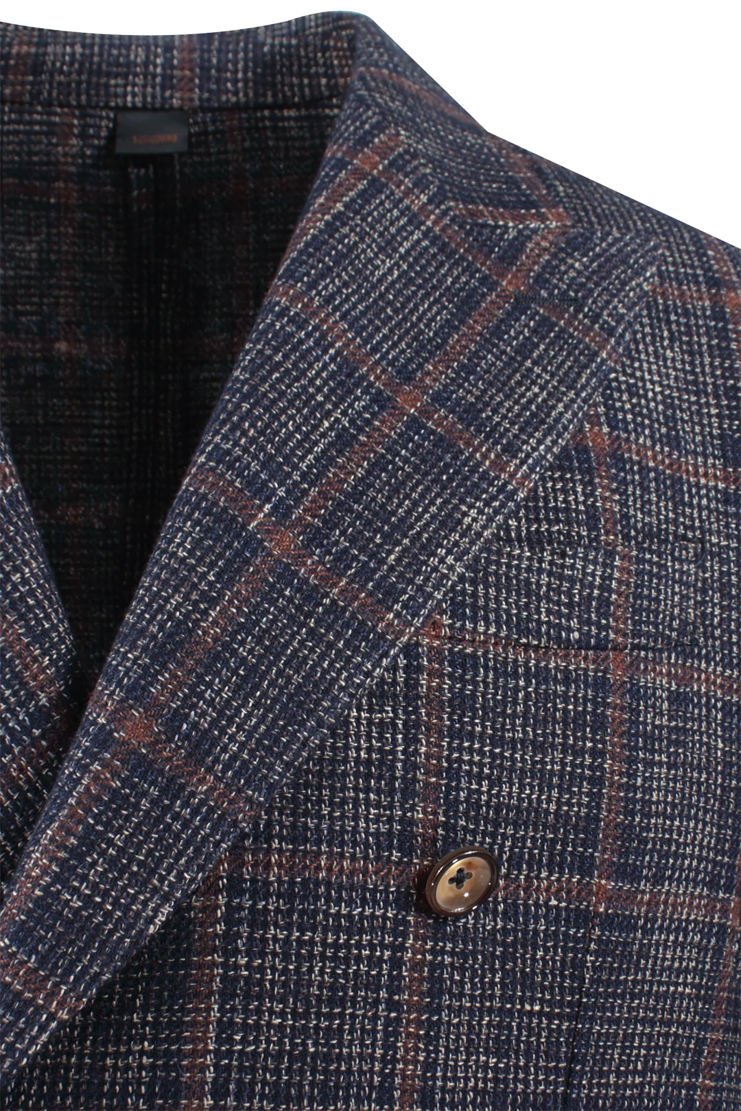 Giacca doppiopetto in lana e cotone a quadri rever
