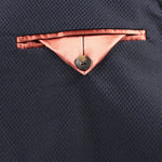 Giacca doppiopetto in tessuto piquet blu taschino