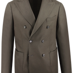 Giacca doppiopetto in lana e cashmere verde