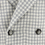 Giacca doppiopetto in lana a quadretti bottoni