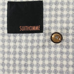 Giacca doppiopetto in lana a quadretti brand