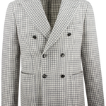 Giacca doppiopetto in lana a quadretti