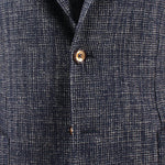 Giacca in cotone, lana e lino a quadretti bottoni