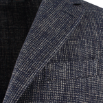 Giacca in cotone, lana e lino a quadretti rever