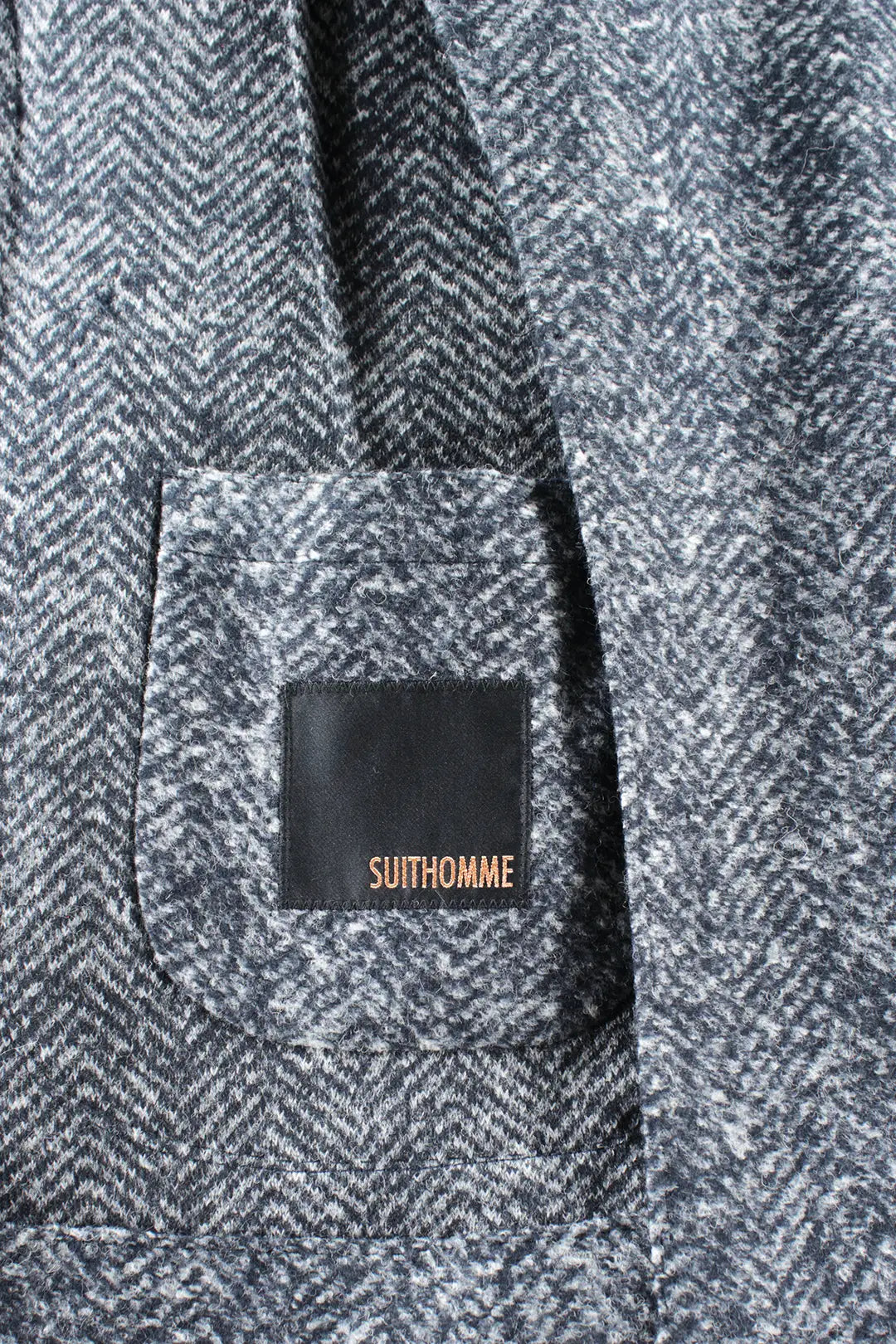 Giacca in lana chevron stretch blu brand