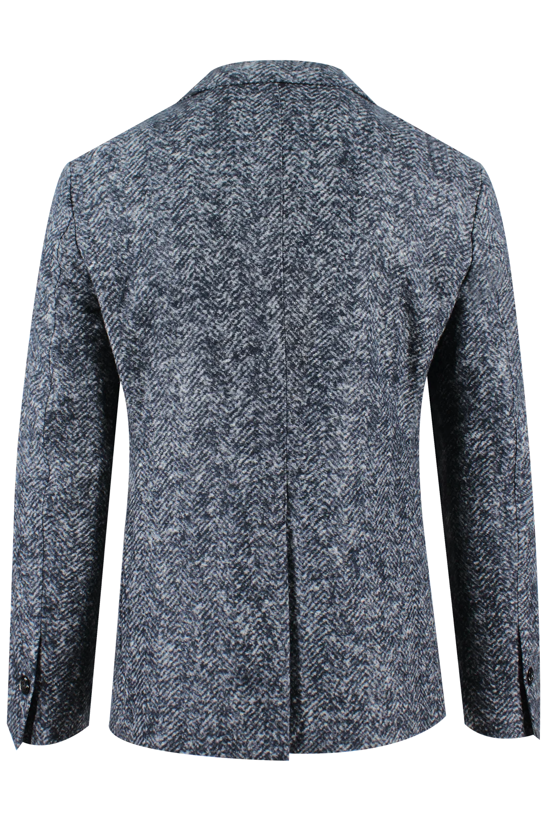 Giacca in lana chevron stretch blu retro