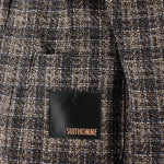 Giacca in lana e cotone a quadri brand