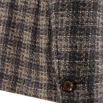 Giacca in lana e cotone a quadri manica