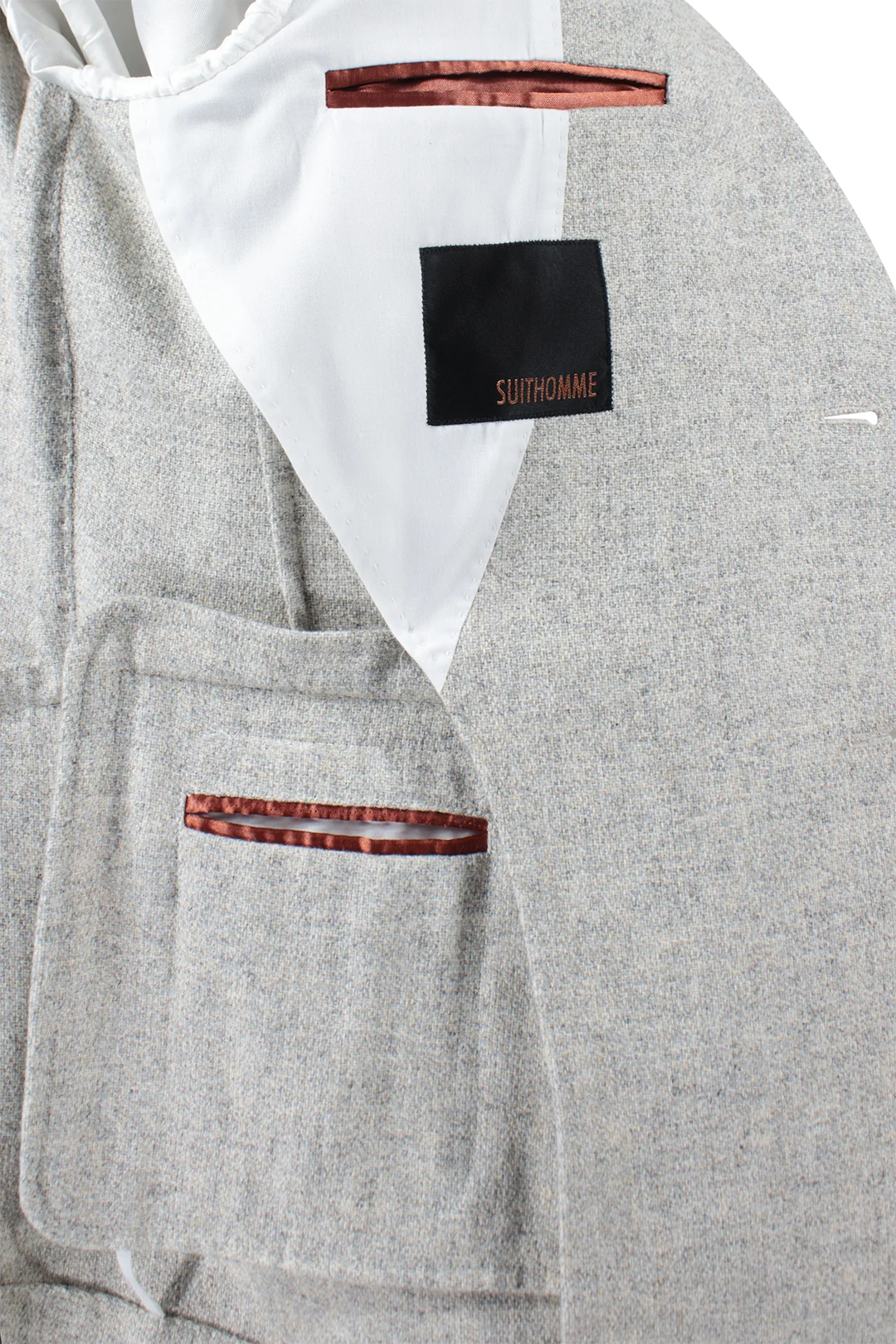 Giacca in lana grigio chiaro interno