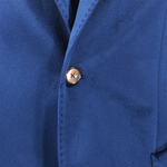 Giacca in velluto liscio blu cobalto bottone