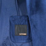 Giacca in velluto liscio blu cobalto brand