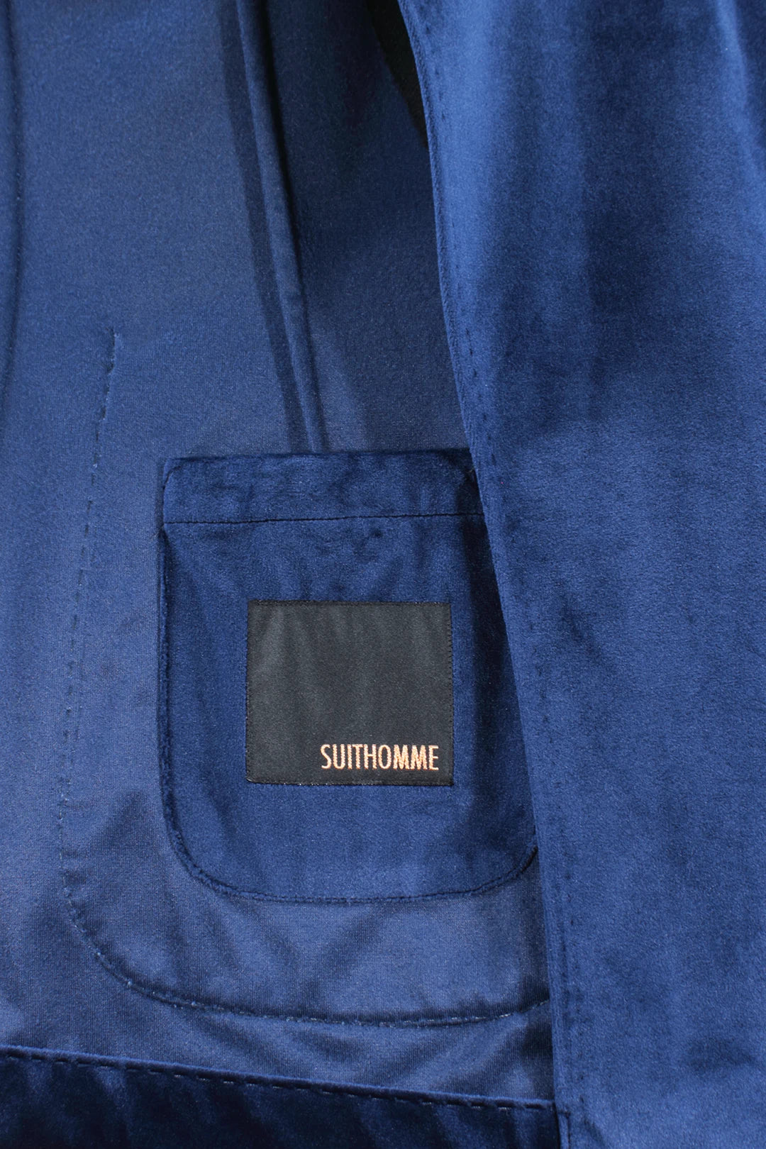 Giacca in velluto liscio blu cobalto brand