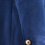 Giacca in velluto liscio blu cobalto manica