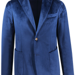 Giacca in velluto liscio blu cobalto