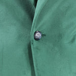 Giacca in velluto liscio verde bottone