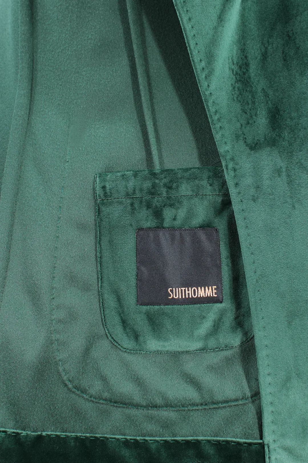 Giacca in velluto liscio verde smeraldo brand