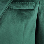 Giacca in velluto liscio verde smeraldo rever