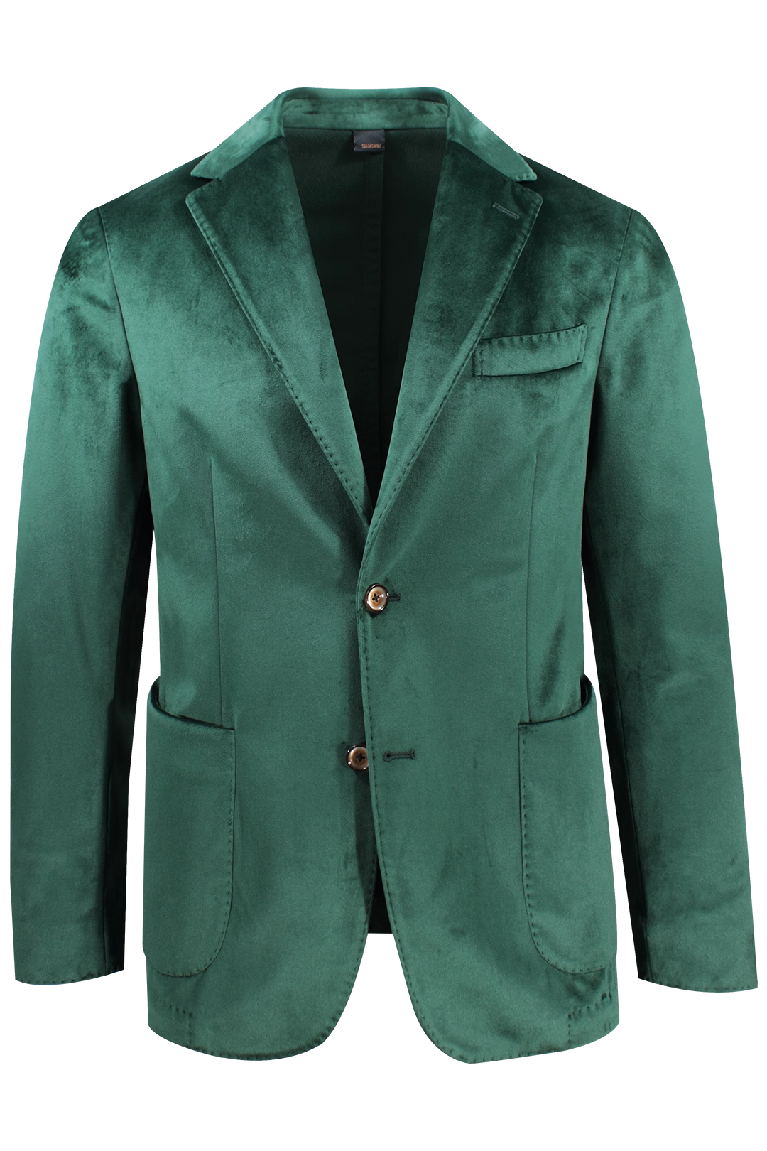 Giacca in velluto liscio verde smeraldo