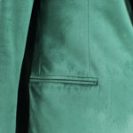Giacca in velluto liscio verde tasca