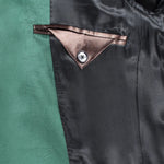 Giacca in velluto liscio verde taschino