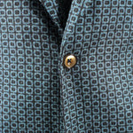 Giacca in lana blu petrolio a quadri bottone