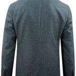 Giacca in lana blu petrolio a quadri retro