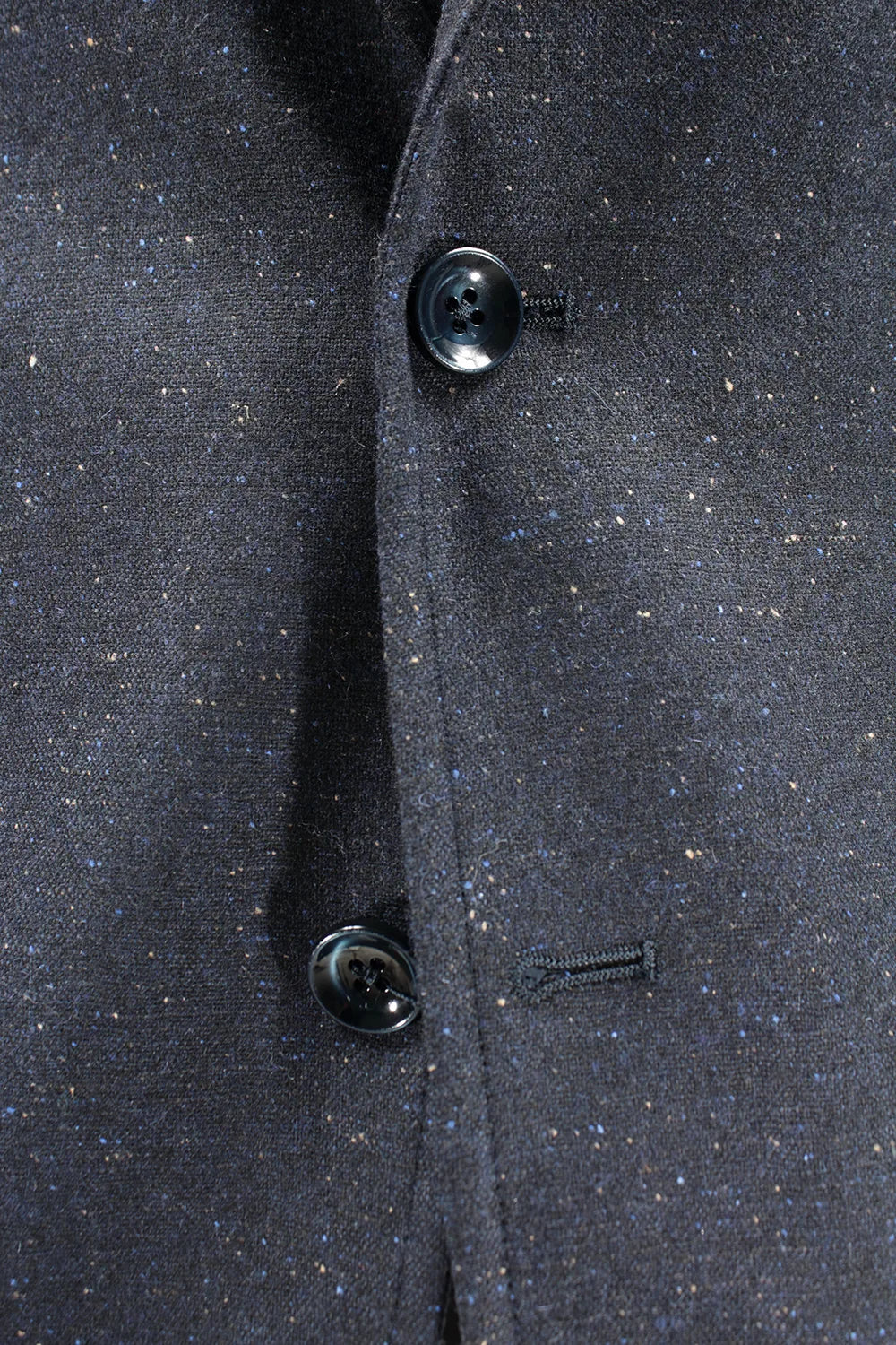 Giacca in lana puntinata blu bottoni