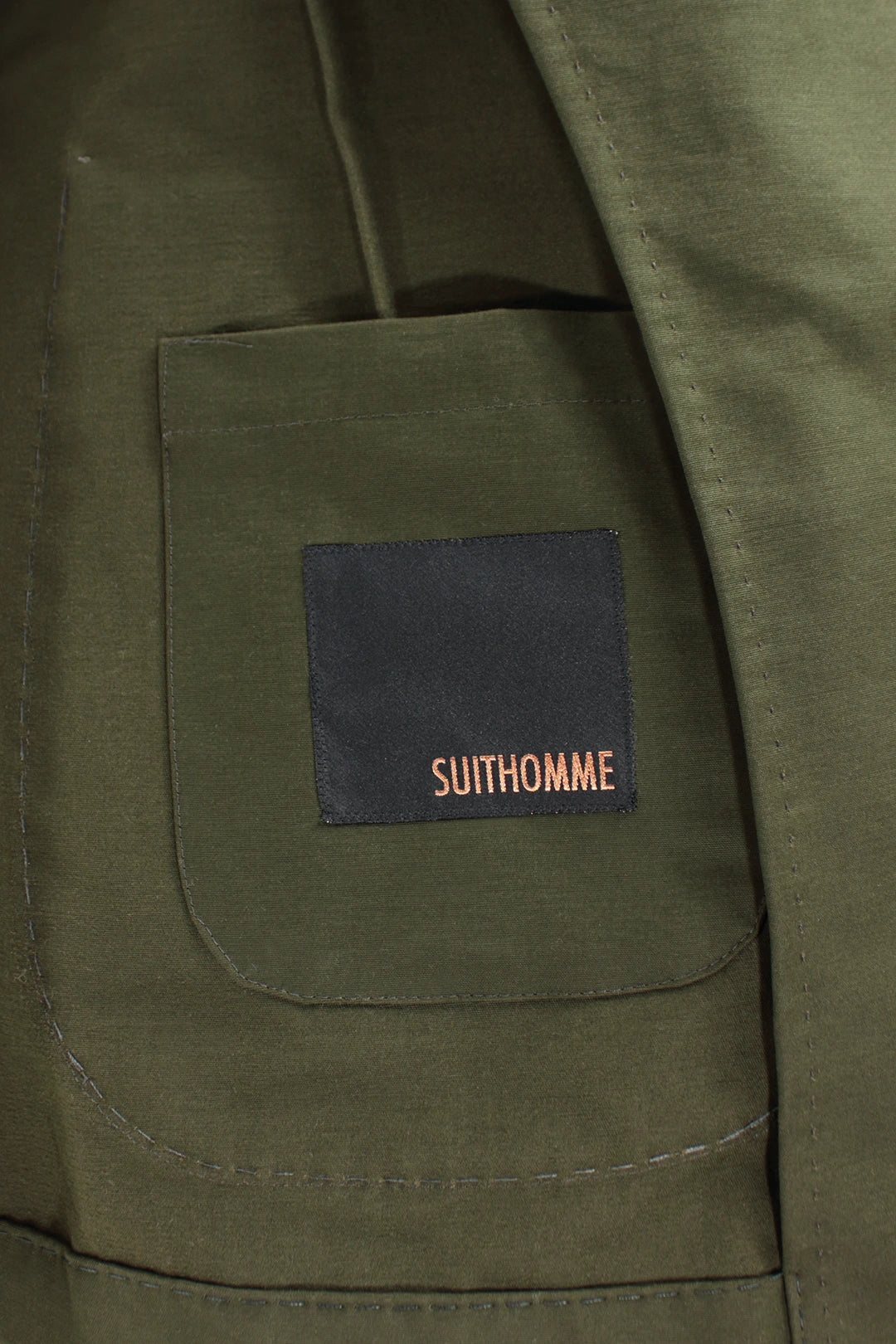 Giacca sfoderata in cotone verde militare brand