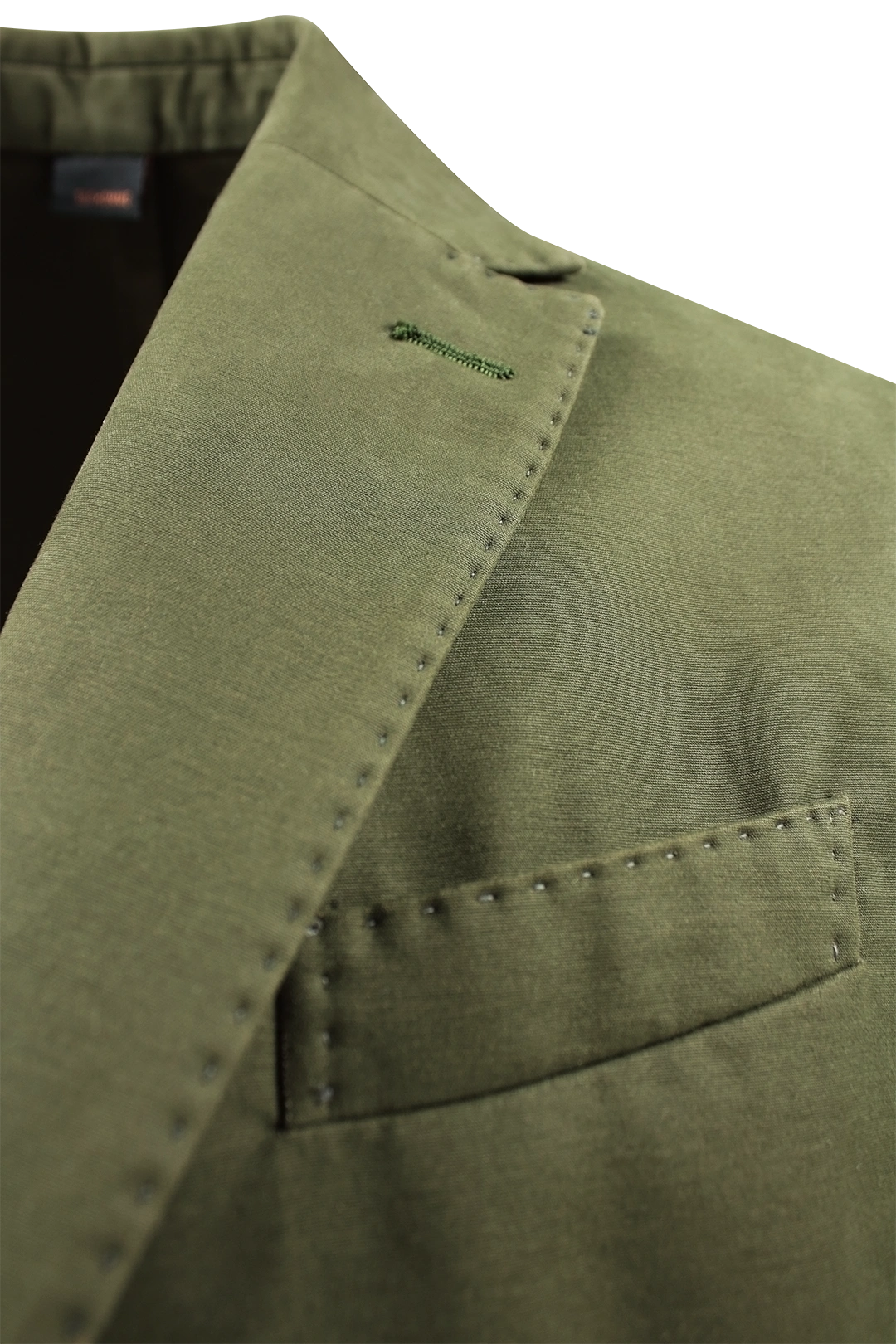 Giacca sfoderata in cotone verde militare rever