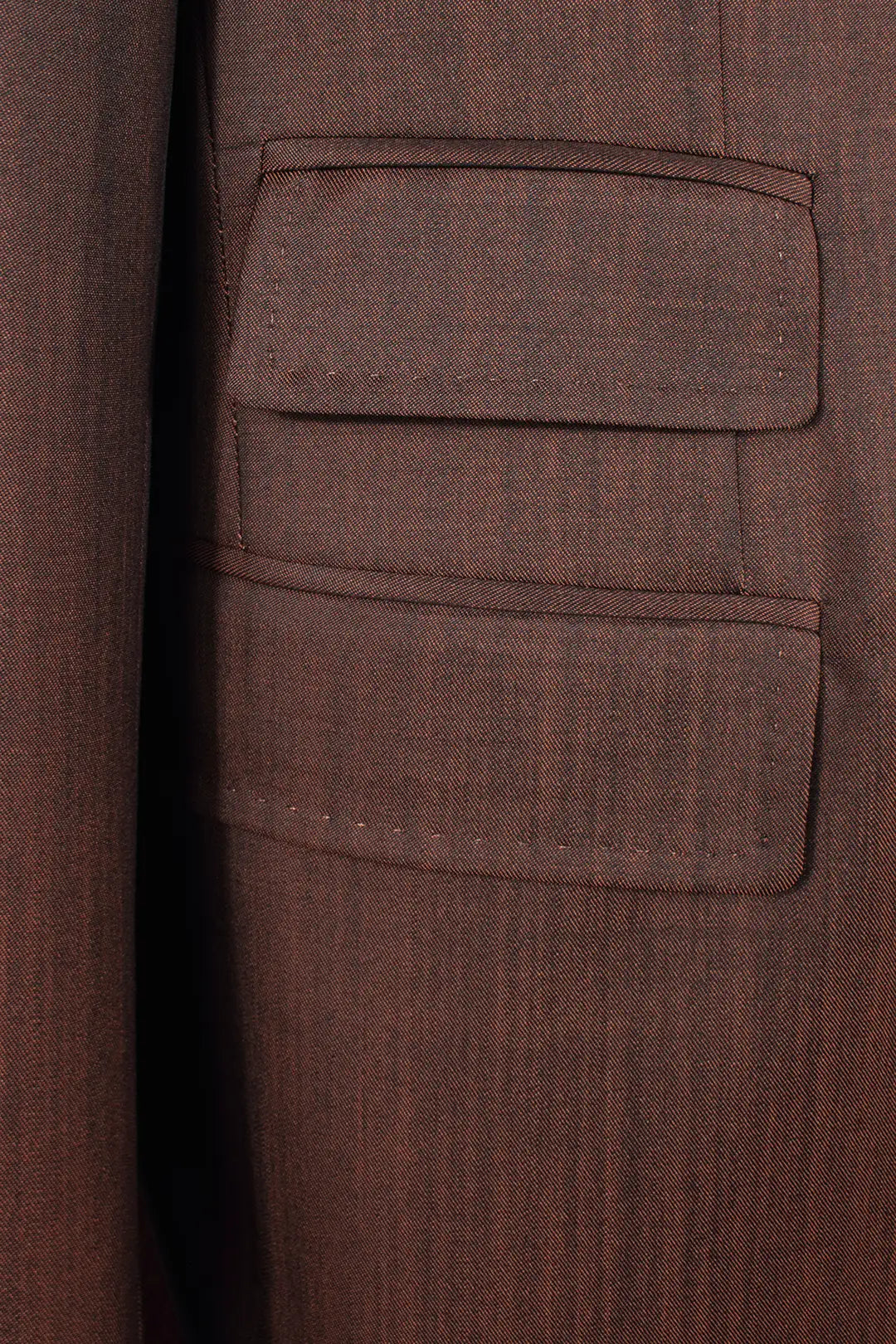 Giacca sfoderata in lana bronzo scuro taschini