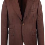 Giacca sfoderata in lana bronzo scuro