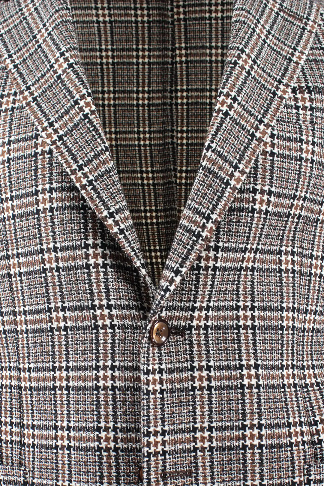 Giacca sfoderata in lana e cotone a quadri bottone