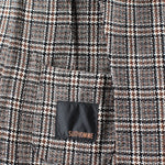 Giacca sfoderata in lana e cotone a quadri brand