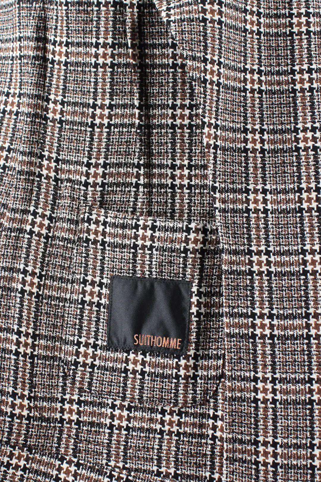 Giacca sfoderata in lana e cotone a quadri brand