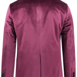 Giacca smoking in velluto liscio magenta retro