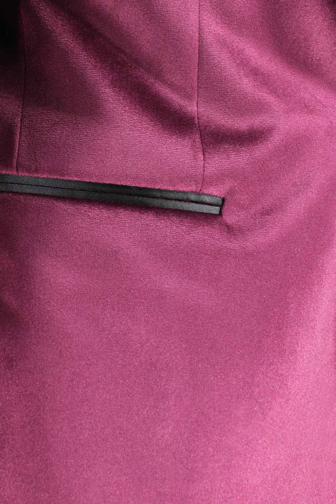 Giacca smoking in velluto liscio magenta tasca