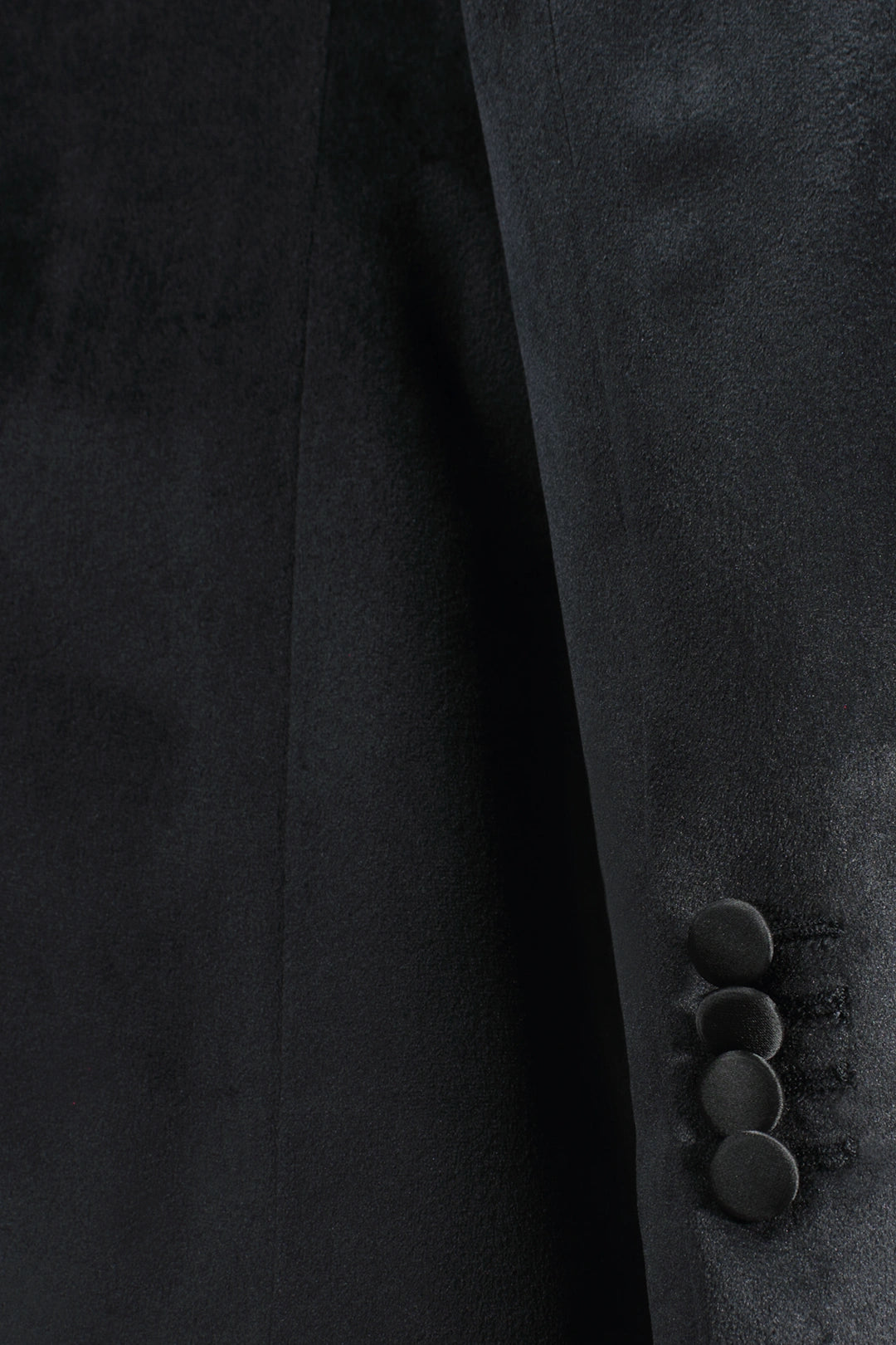 Giacca smoking in velluto liscio nero manica